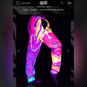 Blue Light Reactive Rave Pants from Electro Threads.